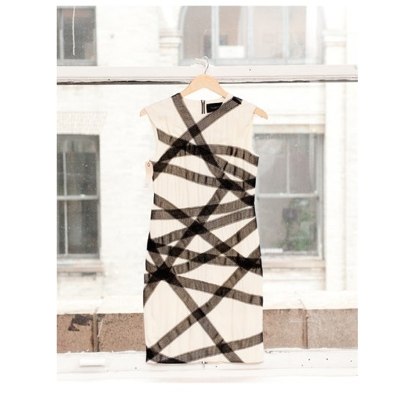 Thakoon Bandage Ivory Black Sheath Dress 2 - Picture 2 of 12